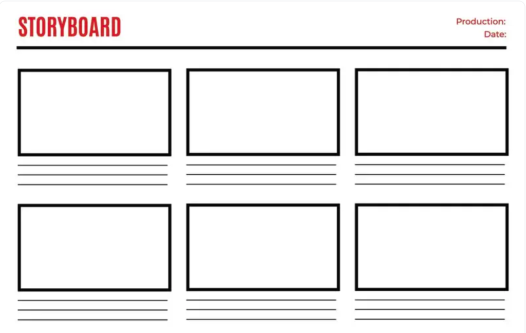 Standard Storyboard Template For Screenplay.